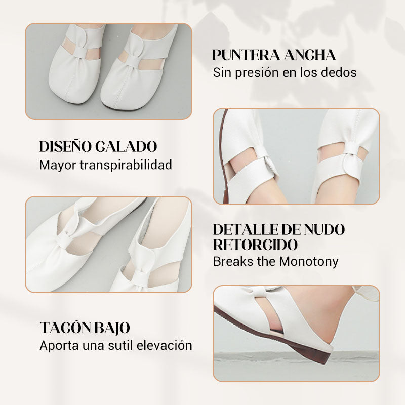 đ„COMPRA 2 ENVĂO GRATISđ„Mules de Mujer con Suela Blanda y Nudo Retorcido